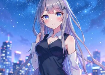 Chica Anime en Paisaje Nocturno - Fondos de pantalla anime chicas 4K