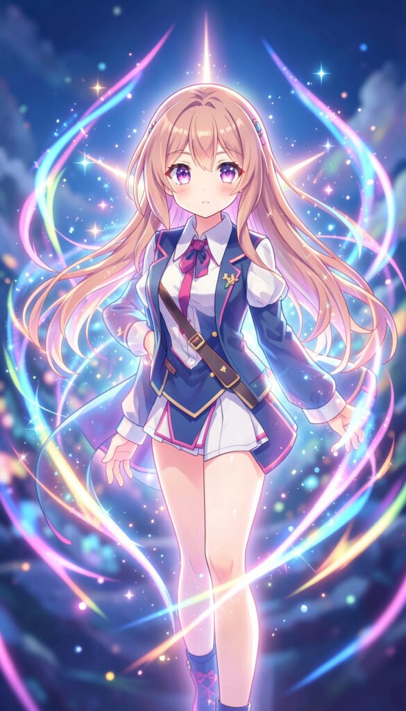 Chica Mágica con Destellos - Fondos de pantalla anime chicas 4K