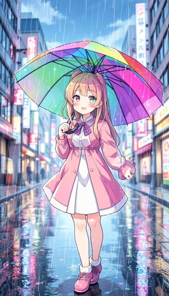 Chica Anime con Paraguas - Fondos de Anime Japonés para