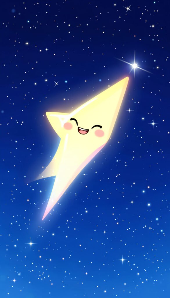 Estrella fugaz anime sonriente - Fondos Kawaii Anime para iPhone