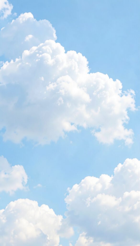 Nubes algodón sobre cielo celeste - Fondos de Cielo Azul con
