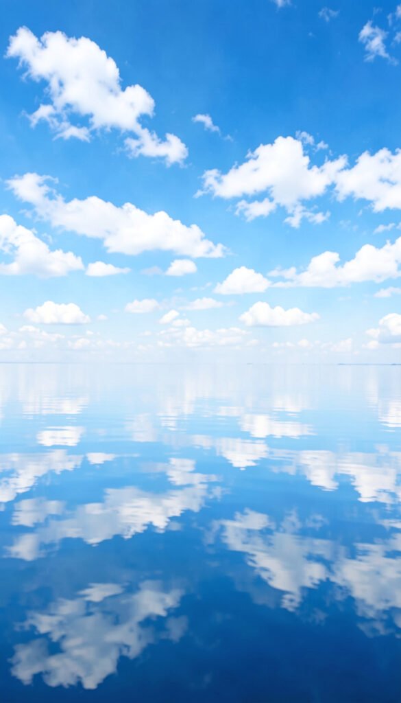 Cielo azul y nubes reflejadas - Fondos de Cielo Azul con