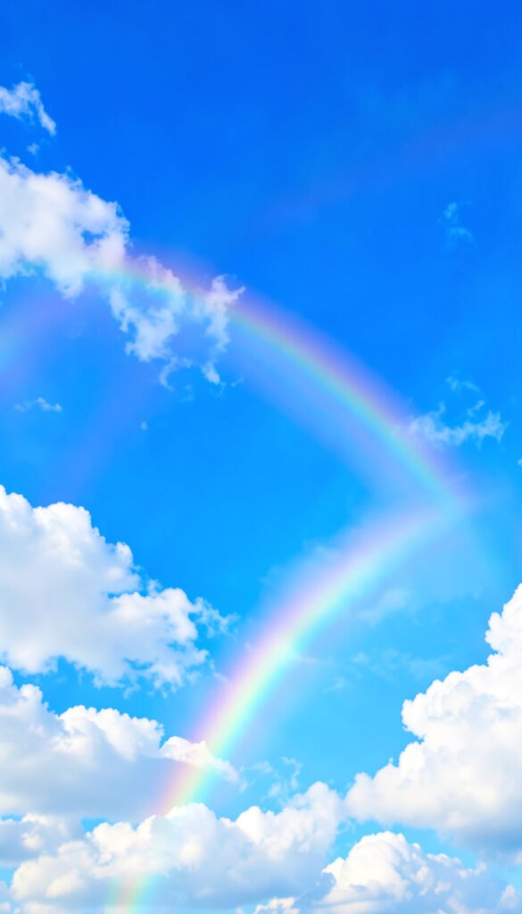 Cielo azul con arcoíris y nubes - Fondos de Cielo Azul con