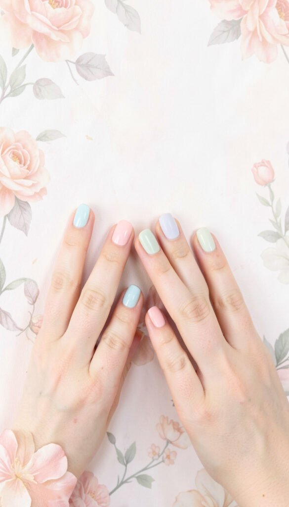 Tonos Pastel Románticos - Uñas Decoradas Elegantes para Chicas