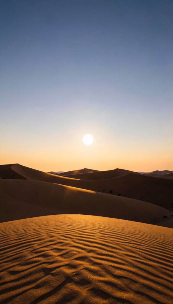 Desierto y luna al horizonte - Wallpapers de Atardecer y Luna