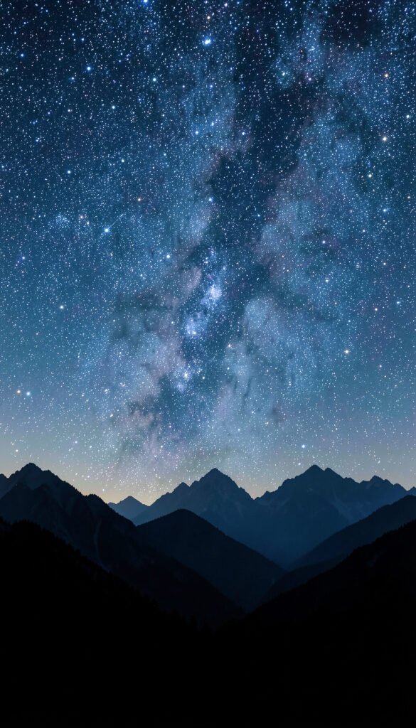 Montañas bajo las estrellas - Fondos de Noche Estrellada para