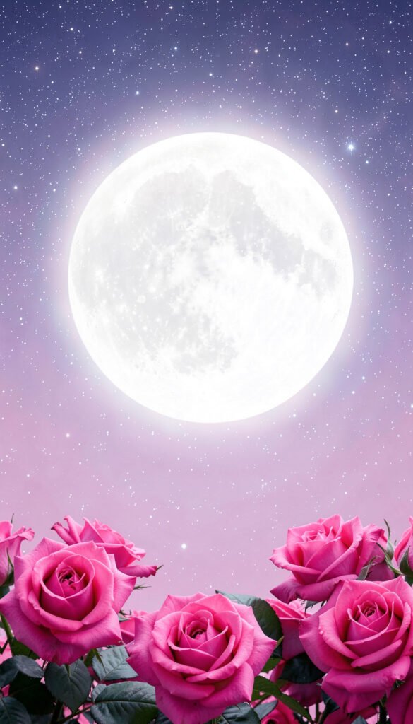 Cielo nocturno con luna llena - fondos de pantalla rosas cielo nocturno
