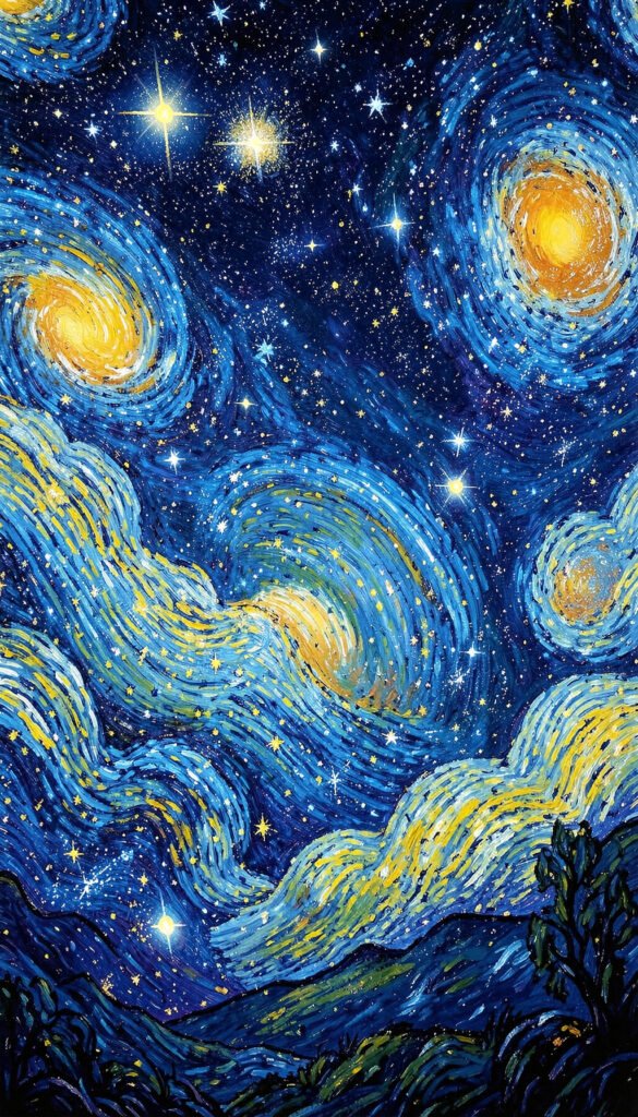 Arte digital de noche estrellada - Fondos de Noche Estrellada para