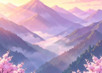 Amanecer en la Montaña - fondos anime paisajes alta calidad