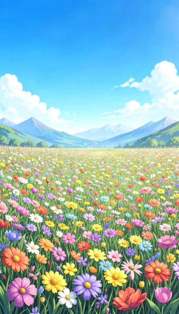 Campo de Flores Primaveral - fondos anime paisajes alta calidad