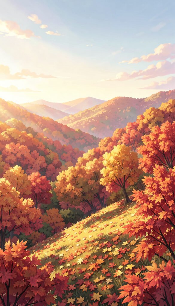 Colinas Doradas de Otoño - fondos anime paisajes alta calidad
