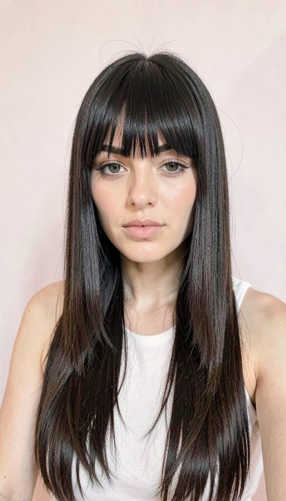 Cabello Largo con Flequillo - Peinados Largos con Estilo Moderno