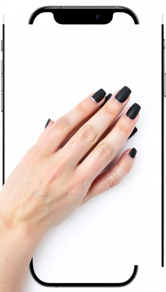 Negro Chic - uñas minimalistas elegantes
