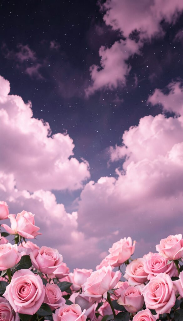 Nubes rosadas y cielo oscuro - fondos de pantalla rosas cielo nocturno