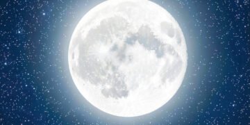 Luna llena y cielo estrellado - Fondos de Luna y Estrellas