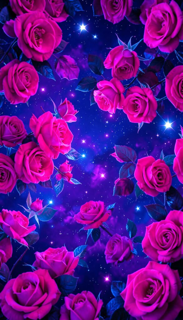 Explosión de color nocturno - fondos de pantalla rosas cielo nocturno