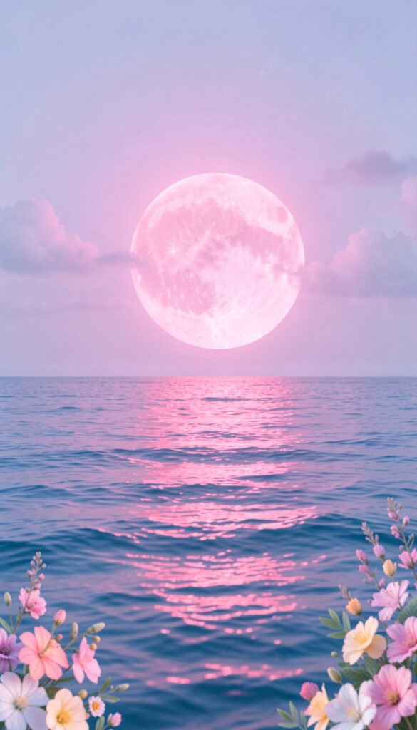 Luna Rosa sobre el Mar - Fondos de Luna Rosa para