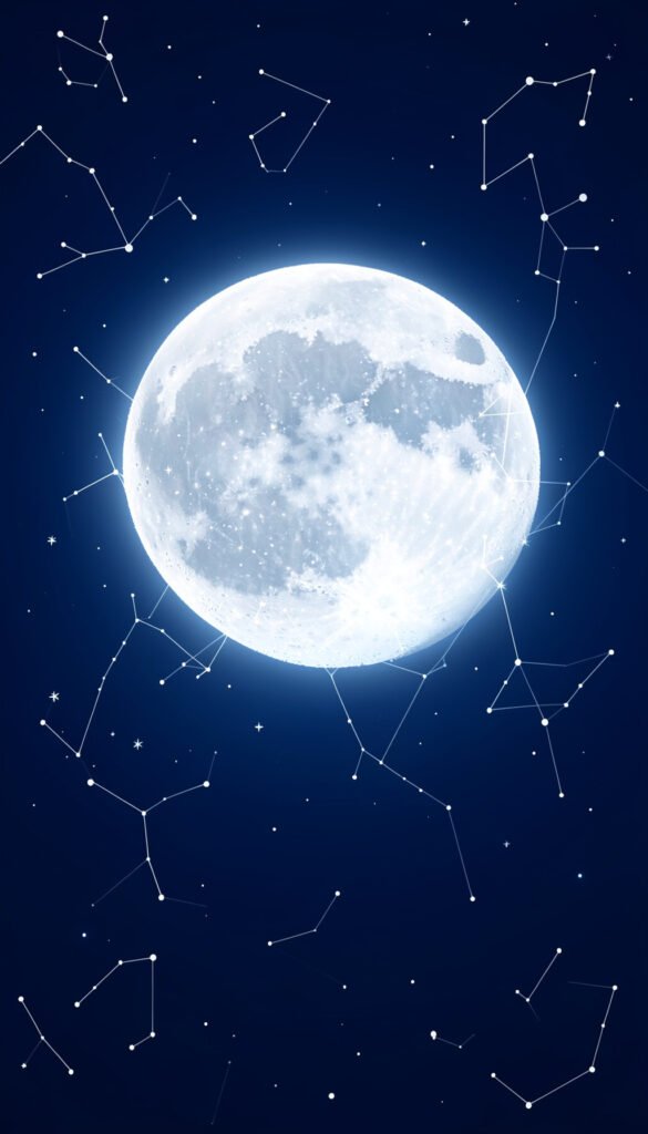 Luna y constelaciones artísticas - Fondos de Luna y Estrellas