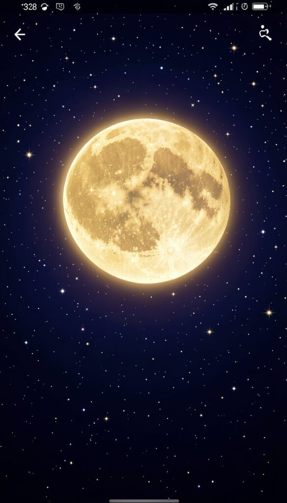 Luna dorada y cielo profundo - Fondos de Luna y Estrellas