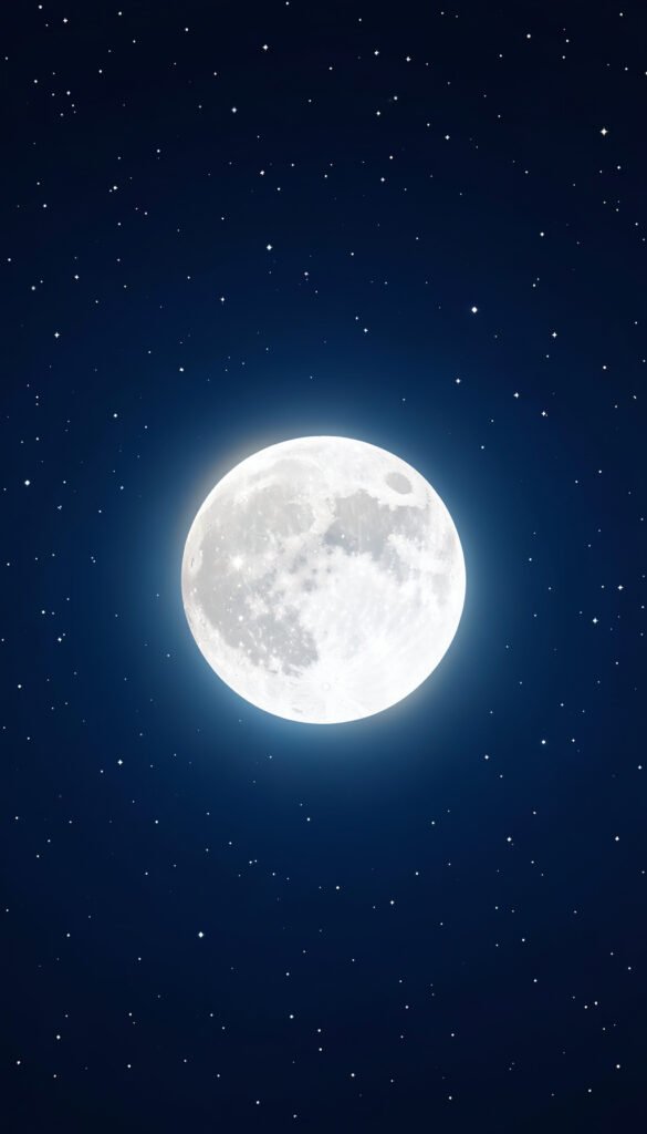 Luna Llena y Estrellas - Fondos Aesthetic de Noche y