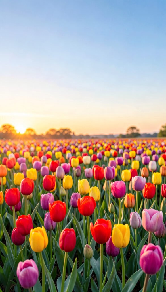 Tulipanes al Amanecer - Imágenes de Flores Hermosas para