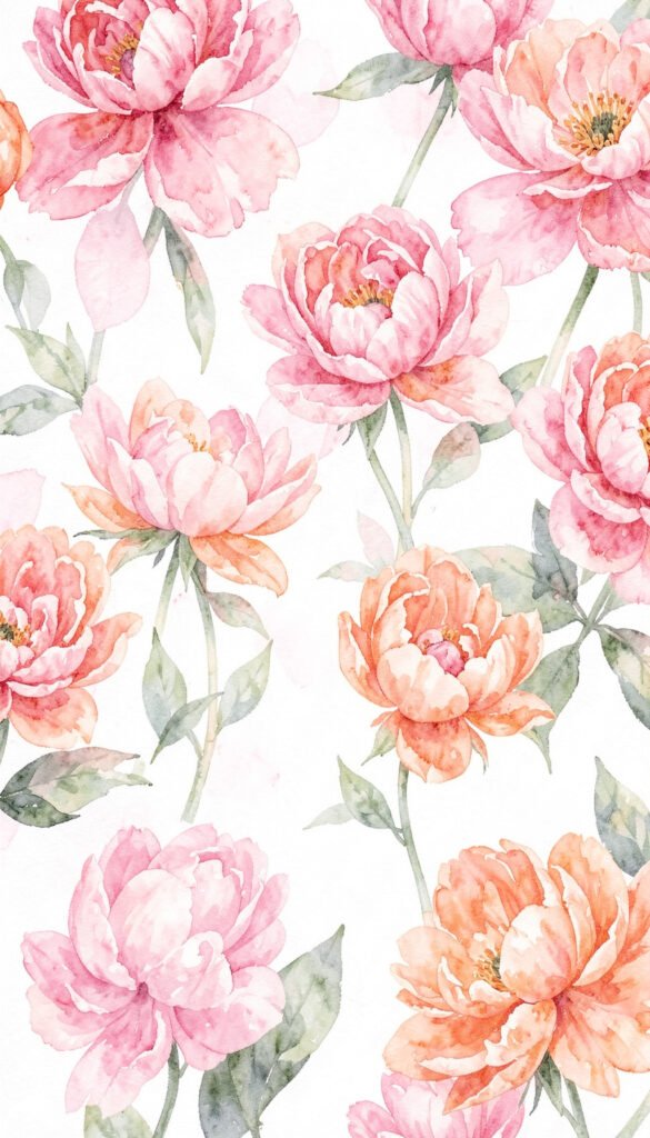 Peonías en Acuarela - Imágenes de Flores Hermosas para