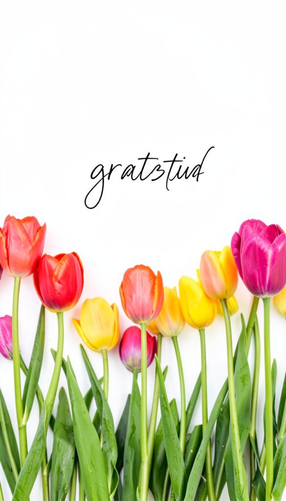 Tulipanes y Gratitud - Flores con Frases Bonitas para