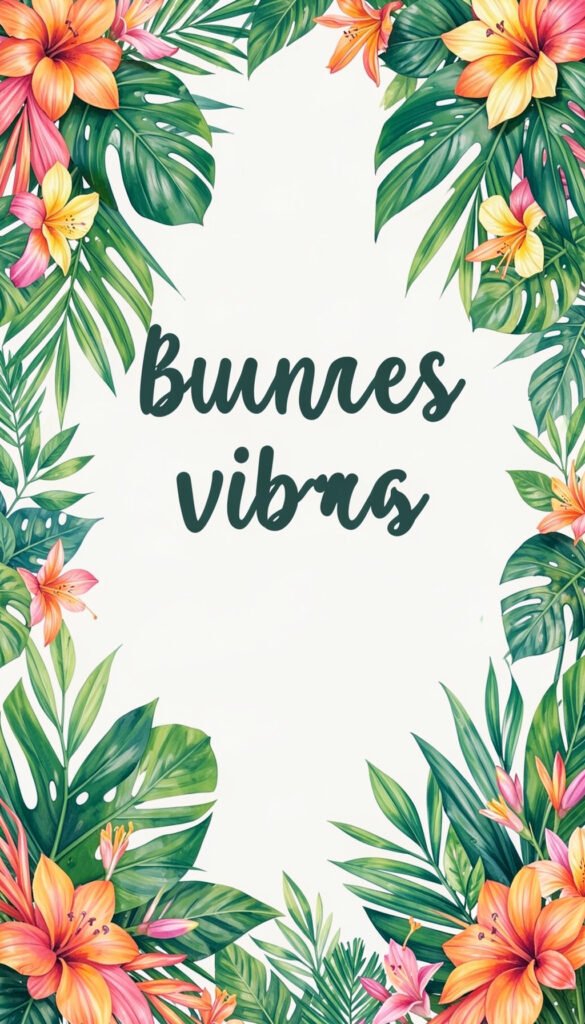 Flores Tropicales y Buenas Vibras - Flores con Frases Bonitas para