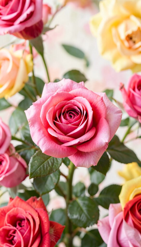 Rosas en tonos vibrantes - Imágenes de Flores Naturales con