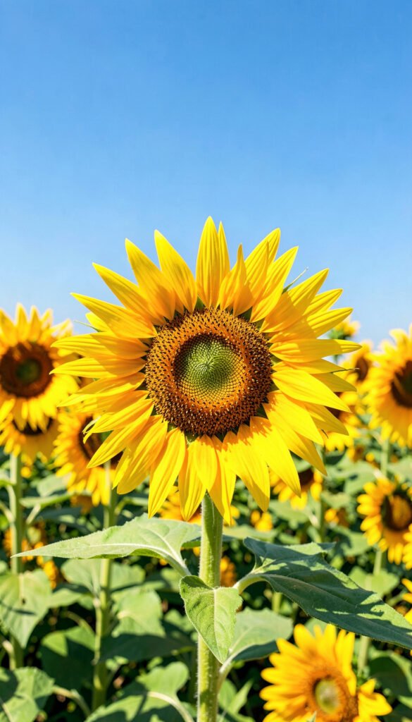 Girasoles bajo el sol - Imágenes de Flores Naturales con