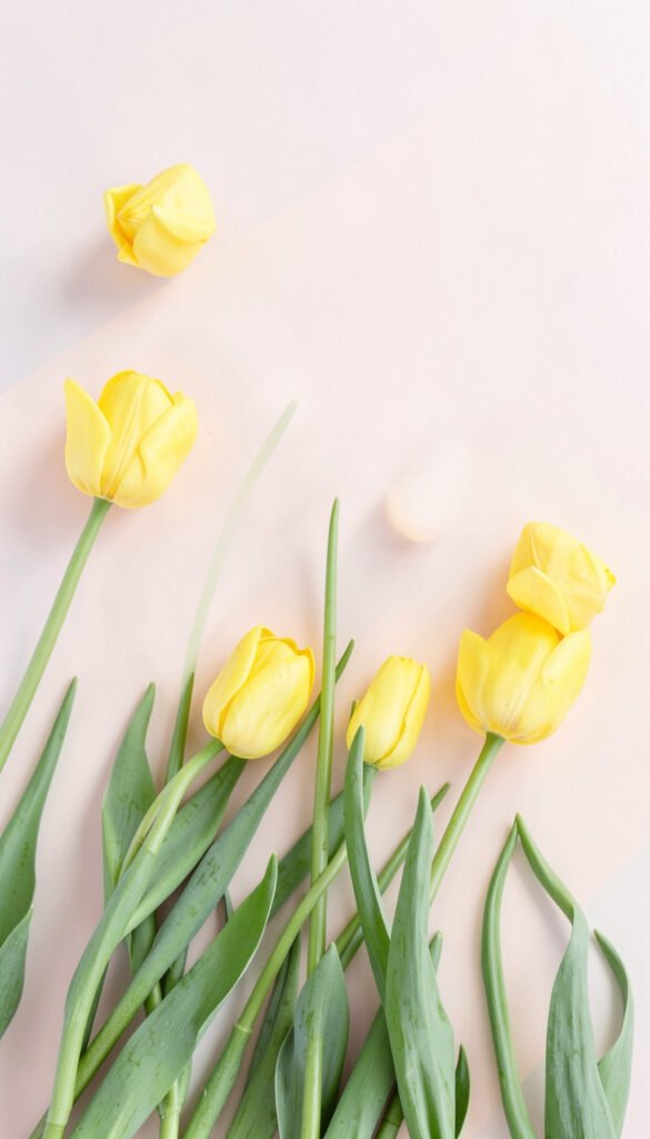 Tulipanes amarillos minimalistas - flores amarillas HD