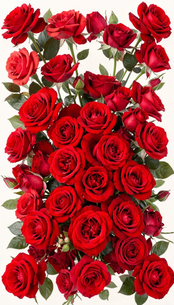 Composición Artística de Flores Rojas y Rosas - flores rojas y rosas alta resolución