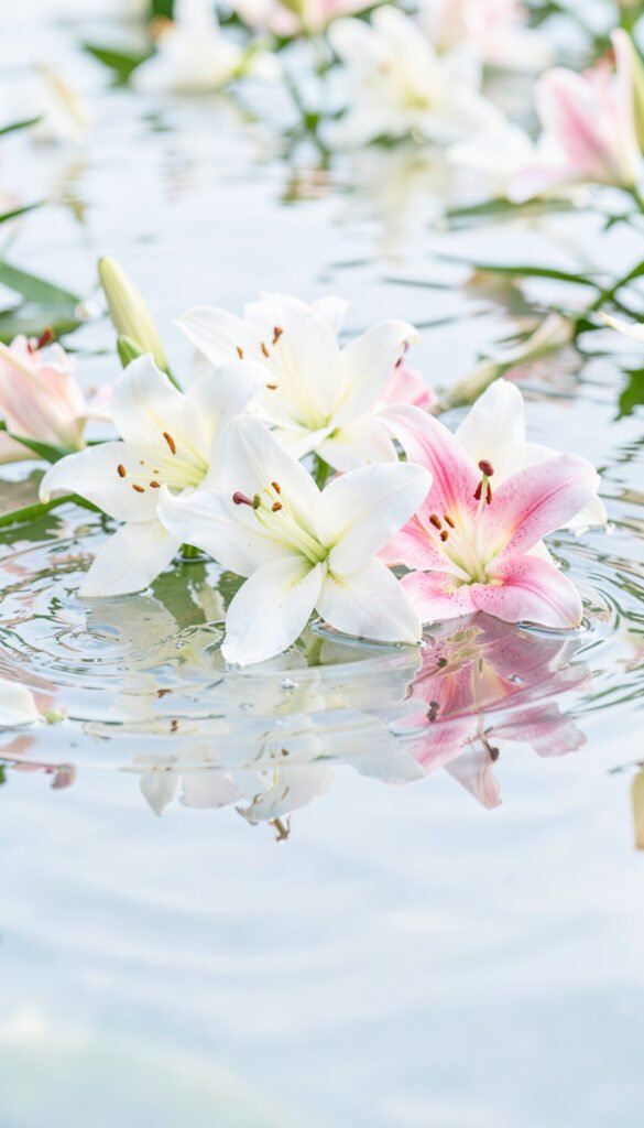 Lirios en Agua - flores bonitas HD