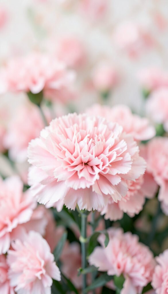 Claveles Rosados Delicados - Imágenes de Flores de Amor
