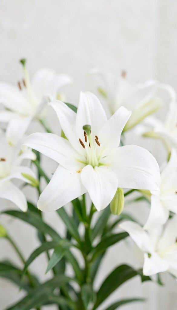 Lirios Blancos Elegantes - Imágenes de Flores de Amor