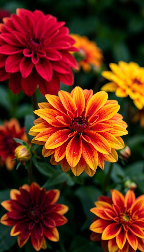 Dalias de Colores - flores bonitas HD