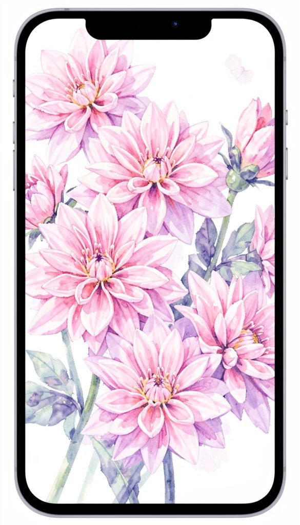 Dalias en Acuarela - flores para dar los buenos días