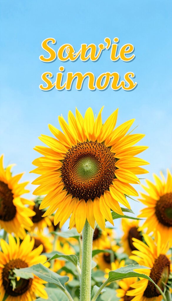 Girasoles y alegría - Imágenes de Flores con Frases