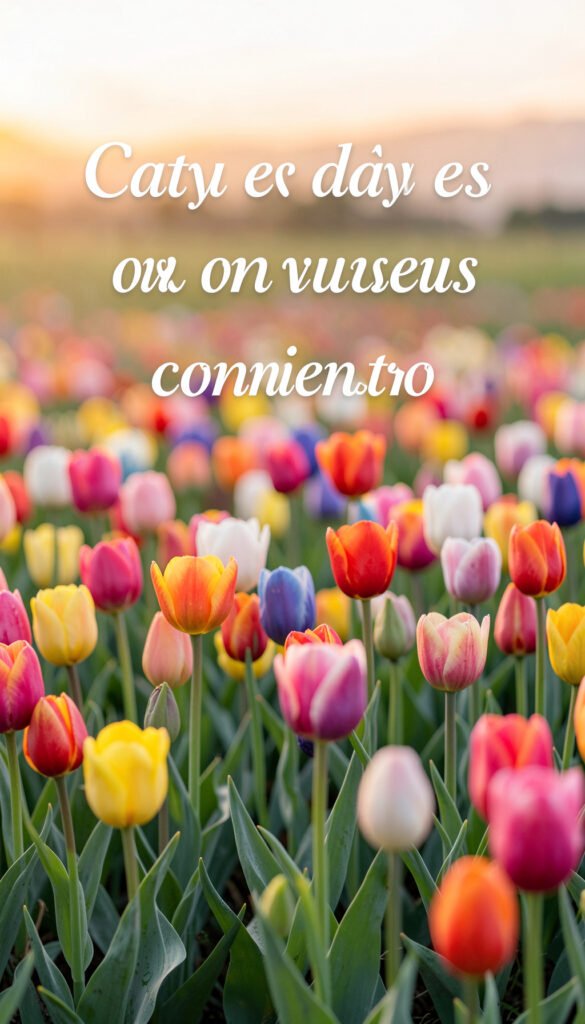 Tulipanes y nuevos comienzos - Imágenes de Flores con Frases