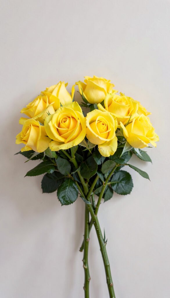Ramo elegante de rosas amarillas - flores amarillas hermosas