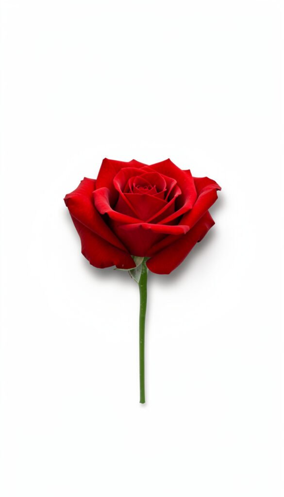Rosa Roja con Fondo Blanco - Imágenes de Flores Rojas y