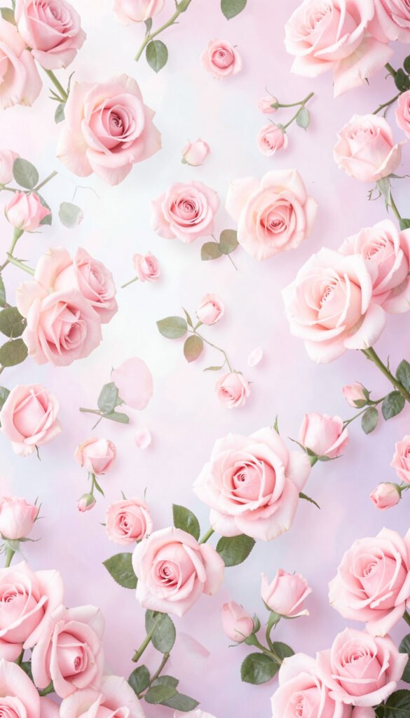 Rosas en Fondo Pastel - Imágenes de Flores Rojas y
