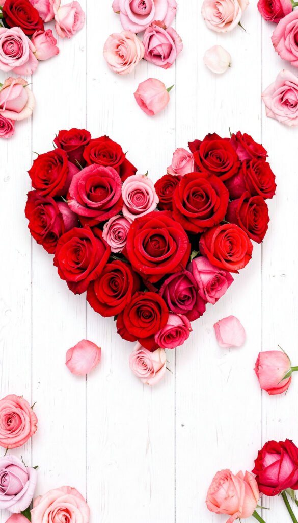 Corazón de Rosas - Imágenes de Flores Rojas y