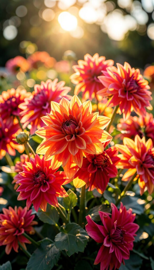 Dalias en Contraluz - Imágenes de Flores para Dar