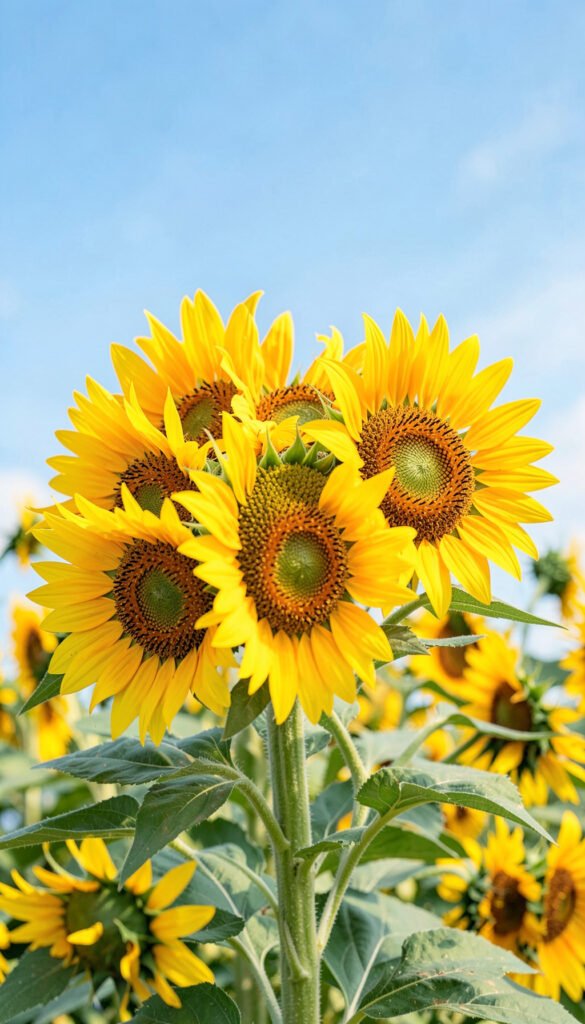 Ramo de girasoles luminosos - flores para redes sociales