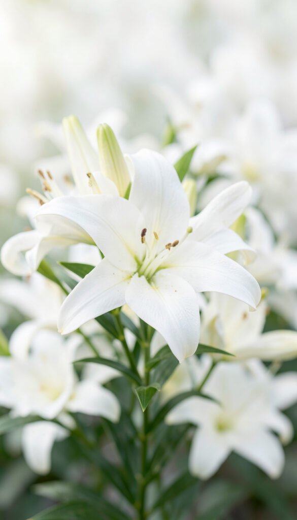 Lirios blancos elegantes - flores para redes sociales