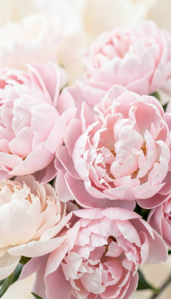 Peonías rosadas románticas - flores para redes sociales