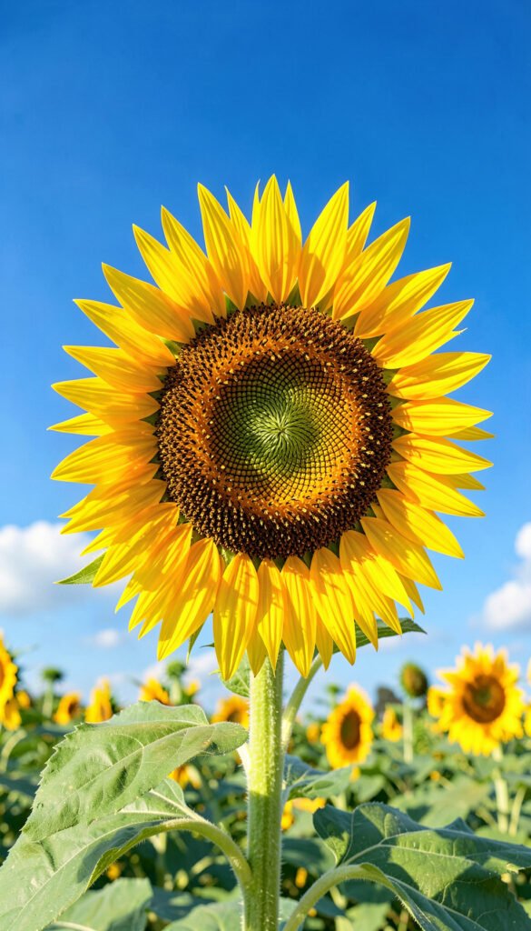 Girasol gigante bajo el sol - Flores coloridas HD gratis
