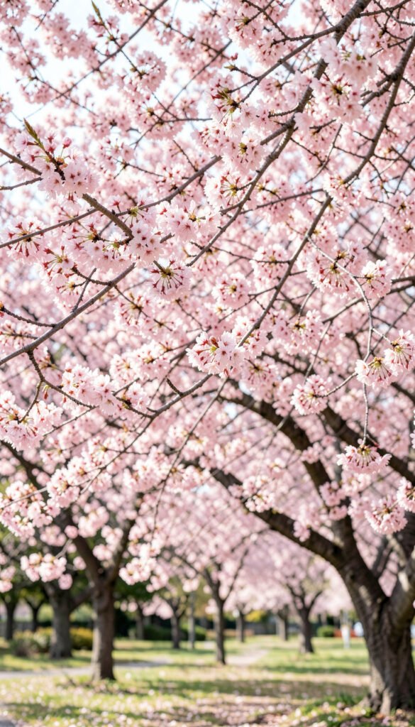 Cerezos en flor al estilo japonés - Flores coloridas HD gratis