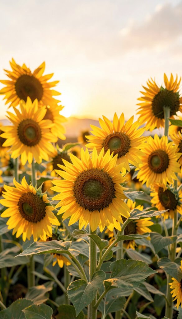 Girasoles Elegantes al Amanecer - flores elegantes para mujeres